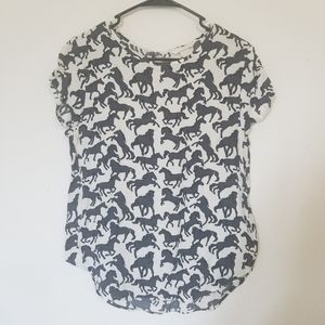 H&M Horse Print Blouse